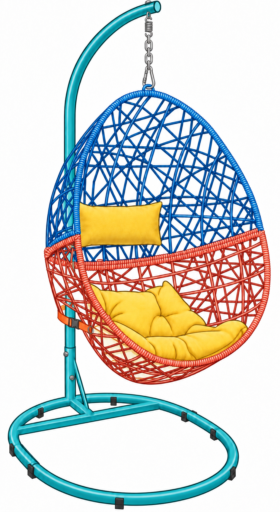 The finished Caroline Hanging Egg Chair, from the live Assemble Easy demo